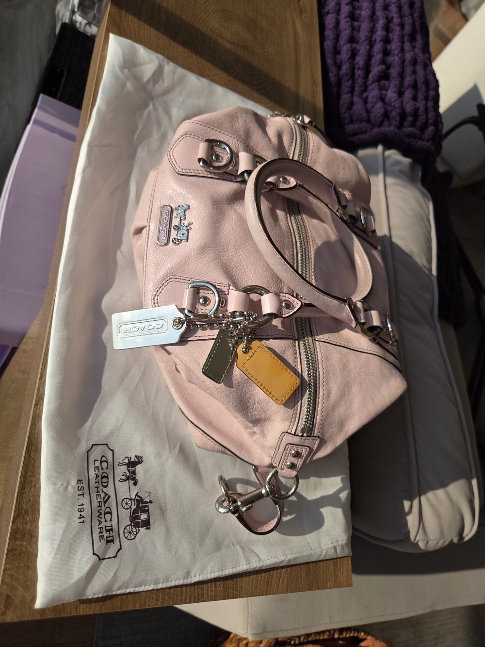 Rare Coach Lavendar Madison Sabrina Leather Satchel Bag